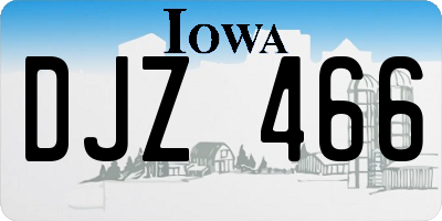 IA license plate DJZ466