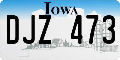 IA license plate DJZ473