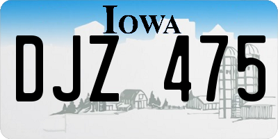 IA license plate DJZ475