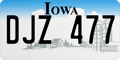 IA license plate DJZ477