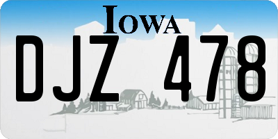 IA license plate DJZ478