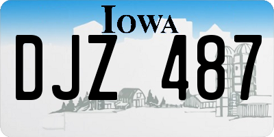 IA license plate DJZ487