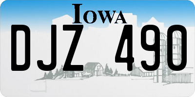 IA license plate DJZ490