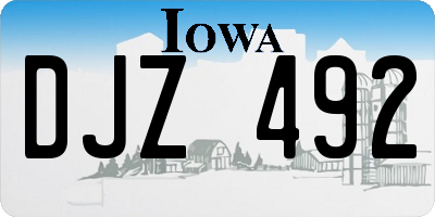 IA license plate DJZ492