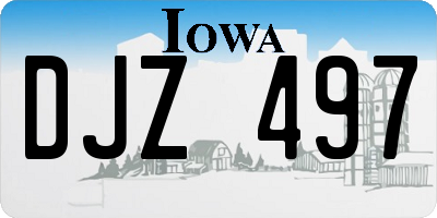 IA license plate DJZ497