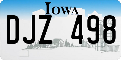 IA license plate DJZ498
