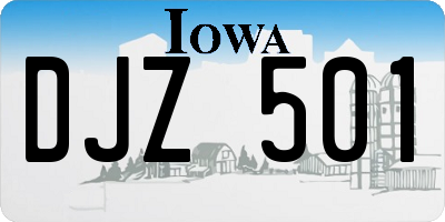 IA license plate DJZ501