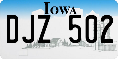 IA license plate DJZ502