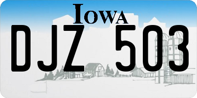 IA license plate DJZ503
