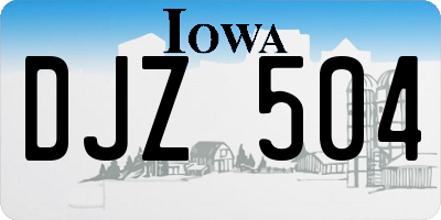 IA license plate DJZ504
