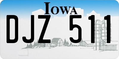 IA license plate DJZ511