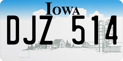 IA license plate DJZ514