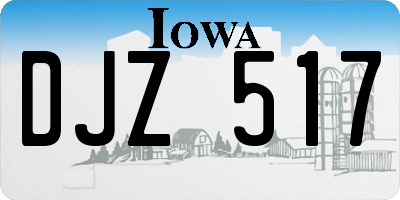 IA license plate DJZ517