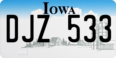 IA license plate DJZ533