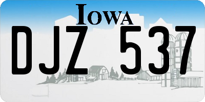 IA license plate DJZ537