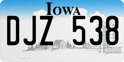 IA license plate DJZ538