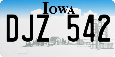 IA license plate DJZ542