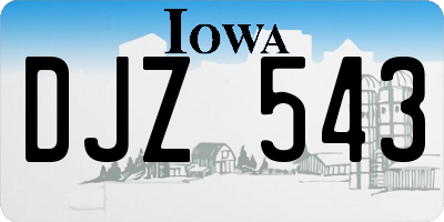IA license plate DJZ543