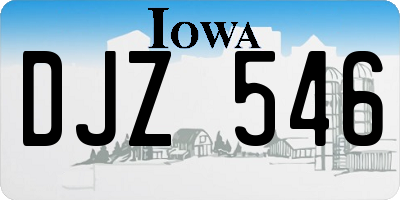 IA license plate DJZ546
