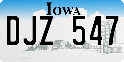 IA license plate DJZ547