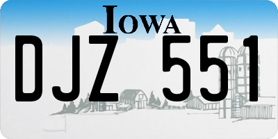 IA license plate DJZ551
