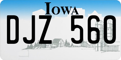 IA license plate DJZ560