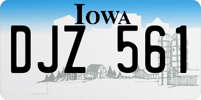 IA license plate DJZ561