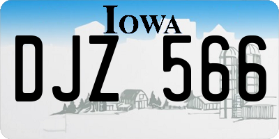 IA license plate DJZ566