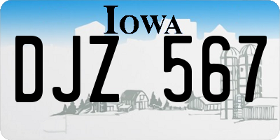 IA license plate DJZ567