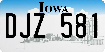 IA license plate DJZ581