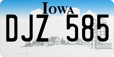 IA license plate DJZ585