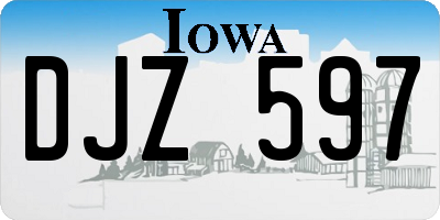 IA license plate DJZ597