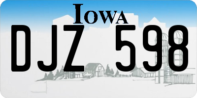 IA license plate DJZ598