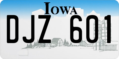 IA license plate DJZ601