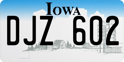 IA license plate DJZ602