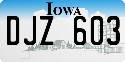 IA license plate DJZ603