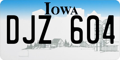 IA license plate DJZ604