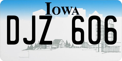 IA license plate DJZ606