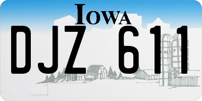 IA license plate DJZ611