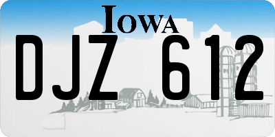 IA license plate DJZ612