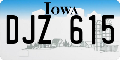 IA license plate DJZ615