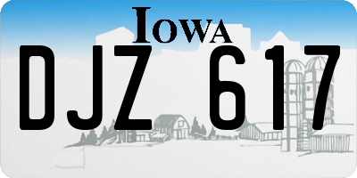 IA license plate DJZ617
