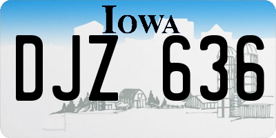 IA license plate DJZ636