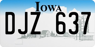 IA license plate DJZ637