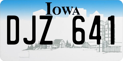 IA license plate DJZ641