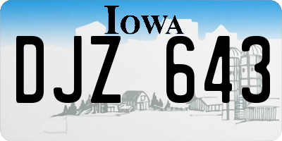 IA license plate DJZ643