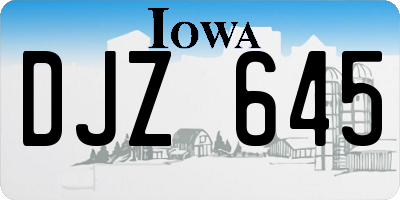 IA license plate DJZ645