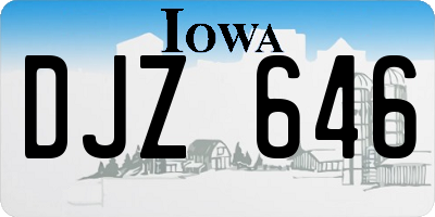IA license plate DJZ646