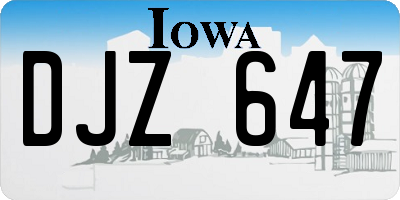 IA license plate DJZ647