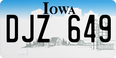 IA license plate DJZ649